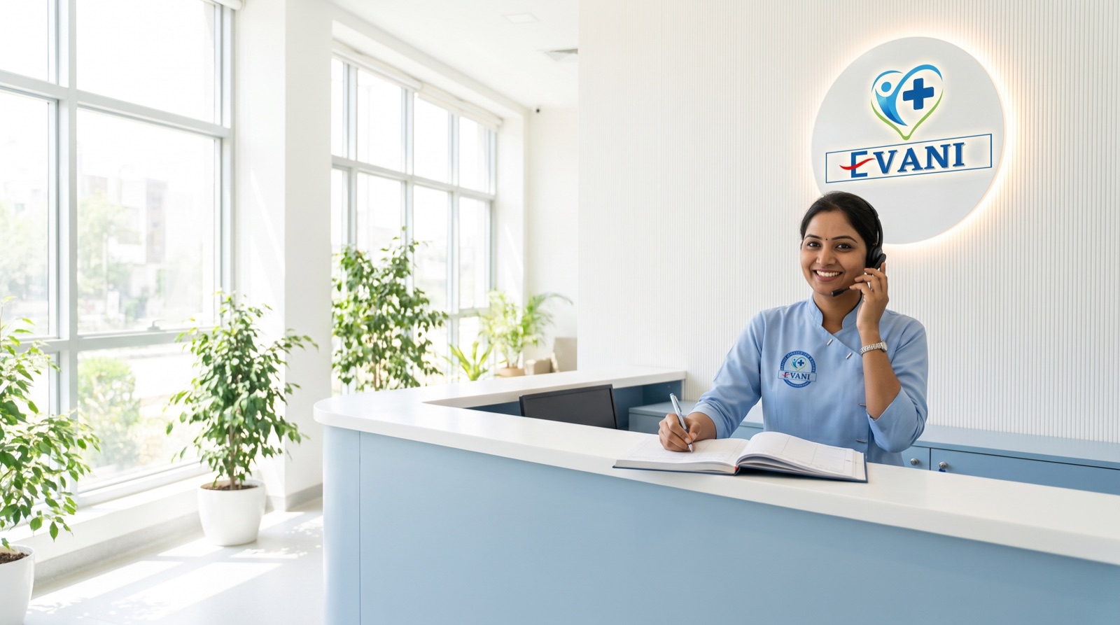 Receptionist taking an appointment call